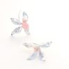 Mellem livsblomst ørebøjler i sølv med pink opal set bagfra